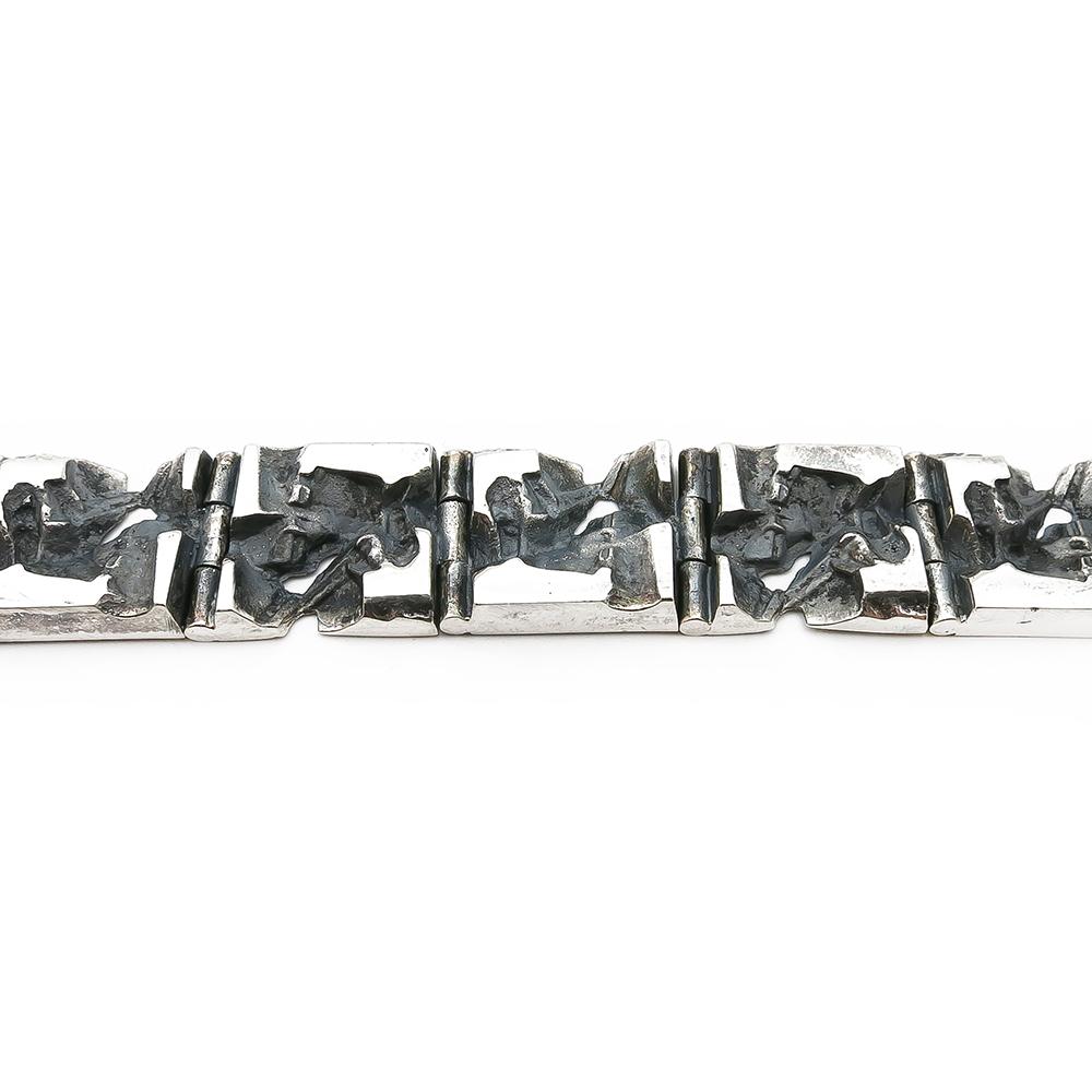 Jorma Laine hopeinen rannekoru 19,5cm v.-72 lev.16mm #3