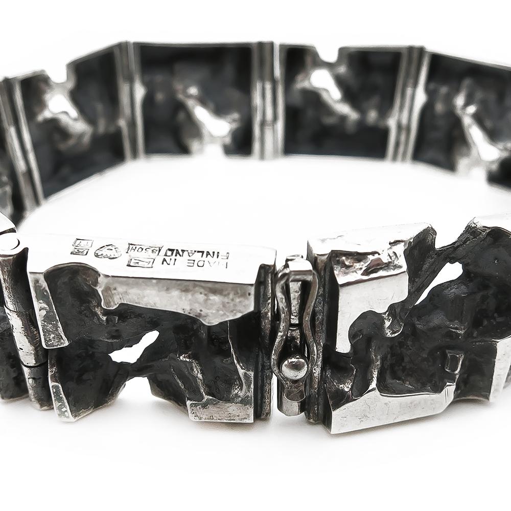 Jorma Laine hopeinen rannekoru 19,5cm v.-72 lev.16mm #5