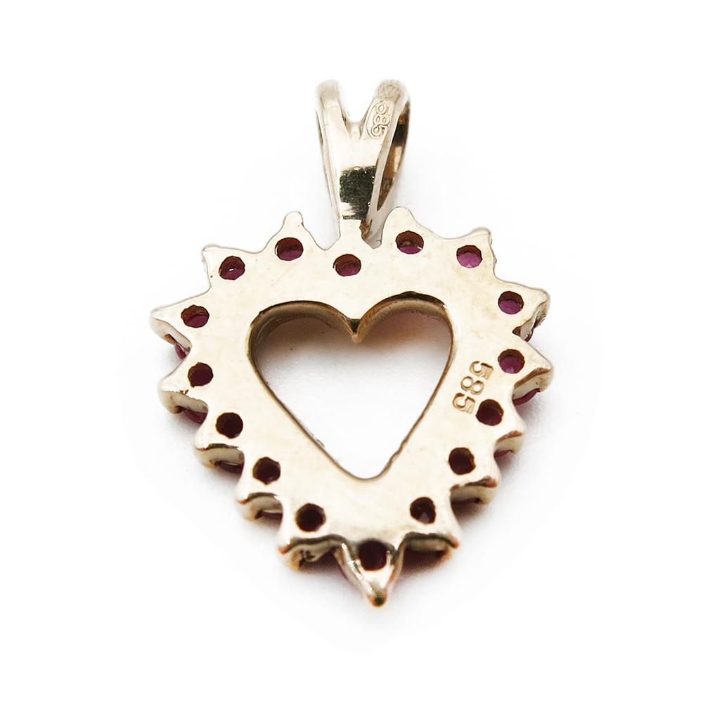 Kultainen sydänriipus, punaiset kivet #2