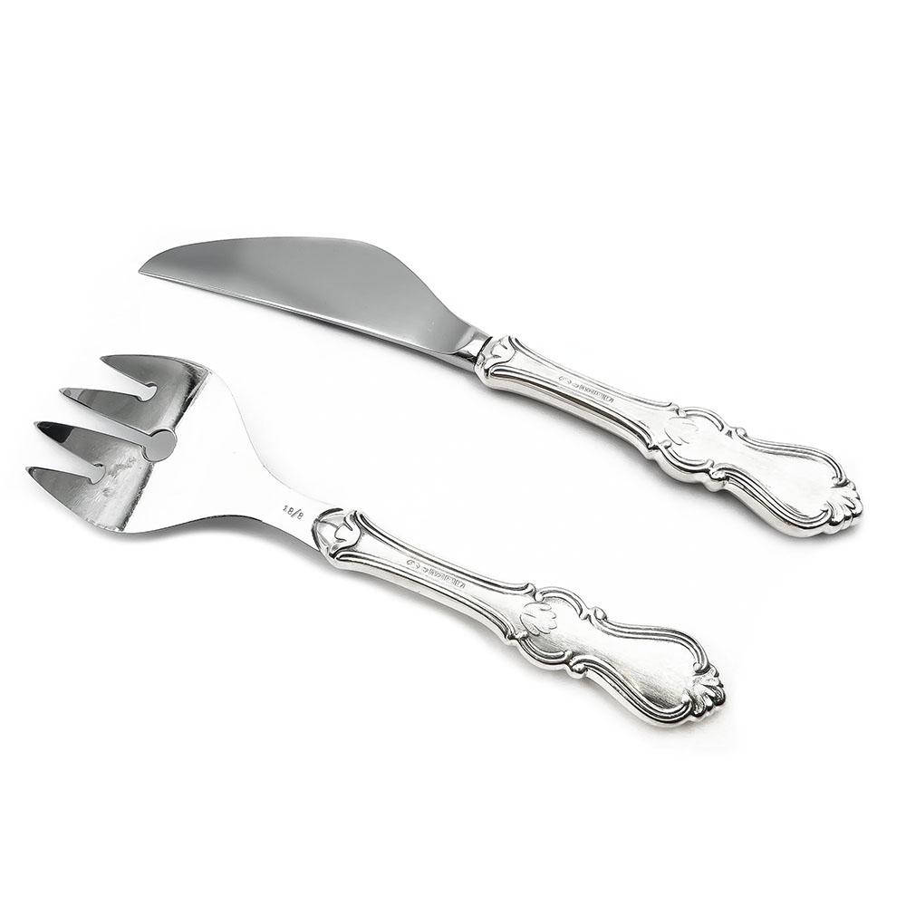 Hopeinen Romantiikka kakku-atraimet v.-72 #1