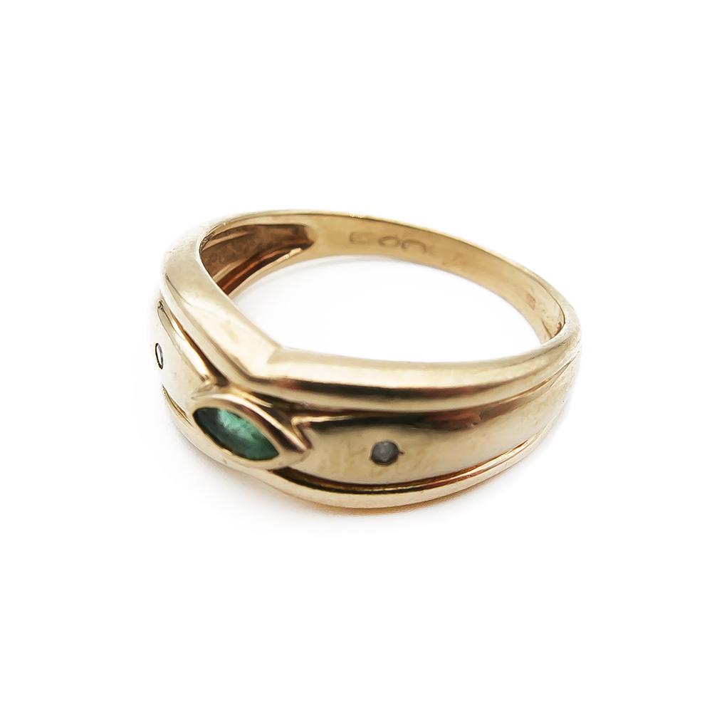 Timantti 0,01ct ja smaragdi sormus 16,75 #2