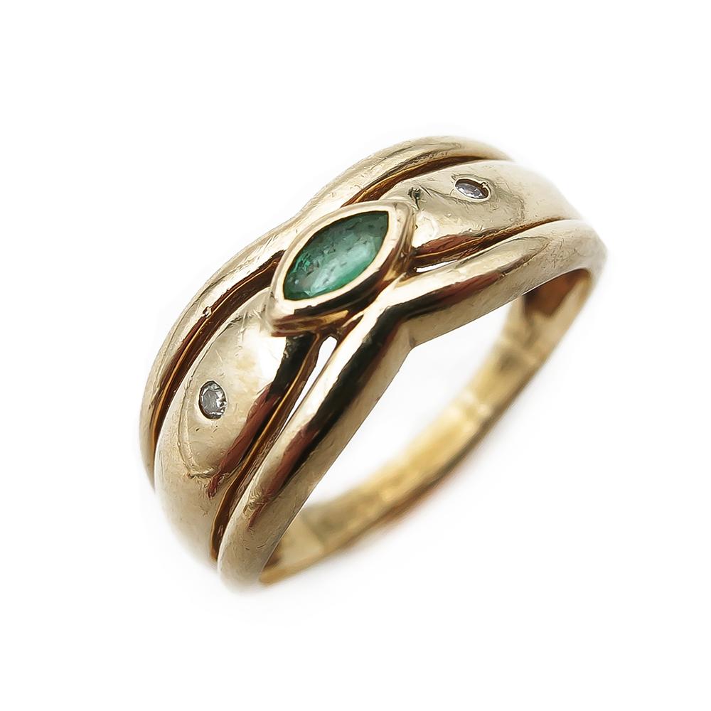 Timantti 0,01ct ja smaragdi sormus 16,75 #0