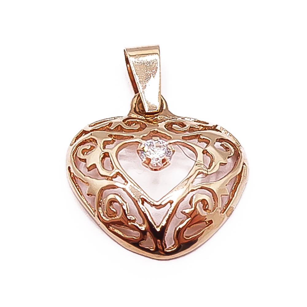 Kultainen filigraanisydänriipus zirkonia #0