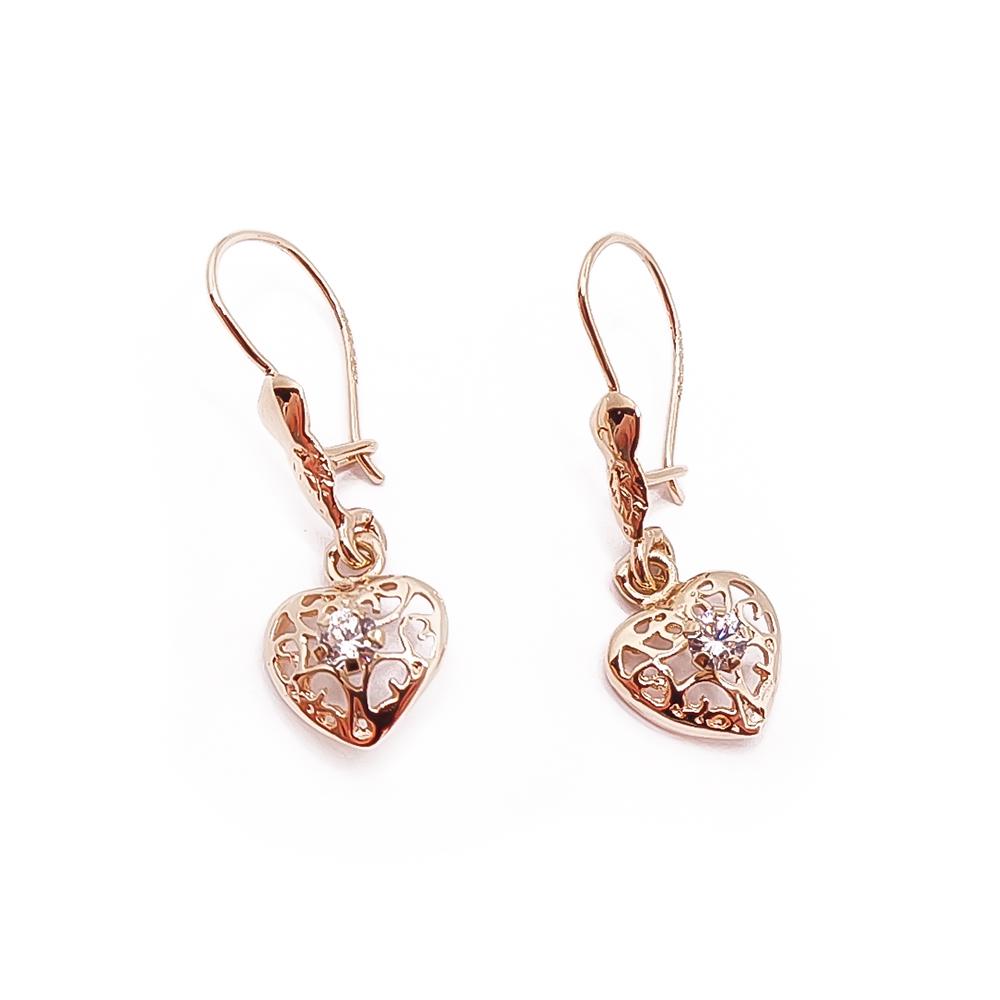 Kultaiset filigraanisydänkorvakorut zirkoniat #0