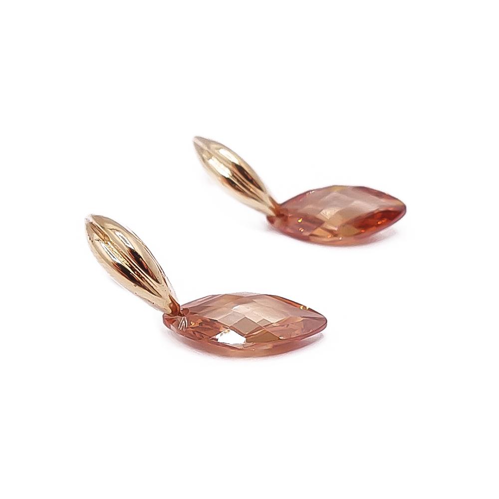 Kultaiset korvakorut oranssit kivet #1