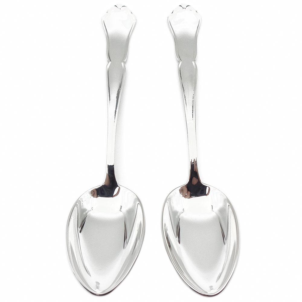 Chippendale hopea jälkiruokalusikka 2kpl 1977 #0