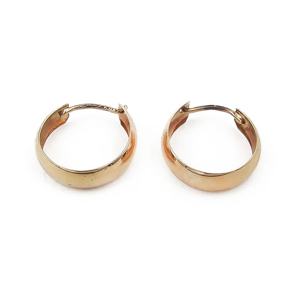 Kultaiset korvarenkaat halk.15.8mm, lev. 5mm #0