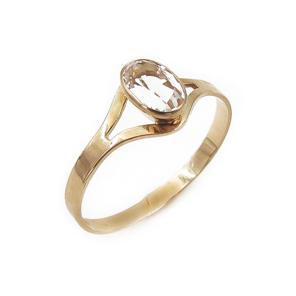 Kultainen sormus kirkkaalla kivellä v.1981 halk.16- #0