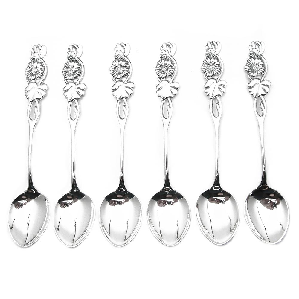 Hopeiset toukokuun kuukausilusikat Krassi 6kpl 1970 Auran Kultaseppä Oy #0