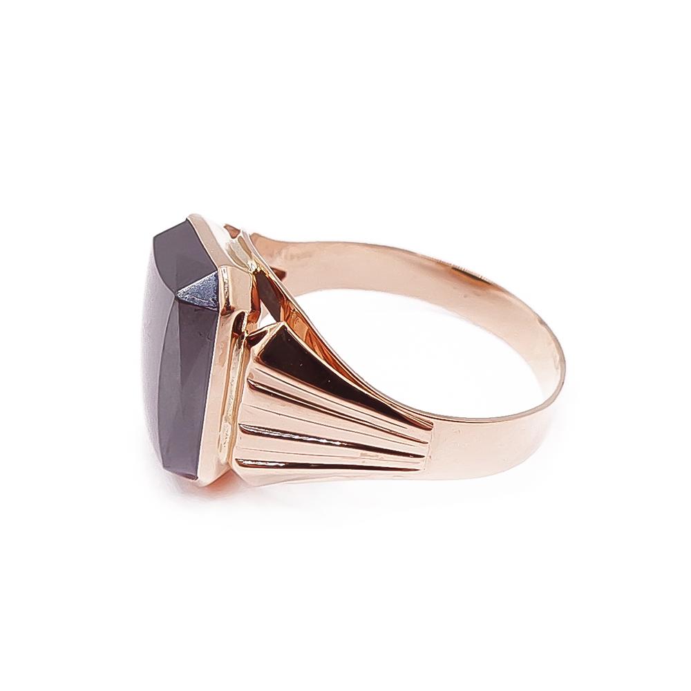 Kultainen kantasormus hematiitti 23mm v.-69 #3