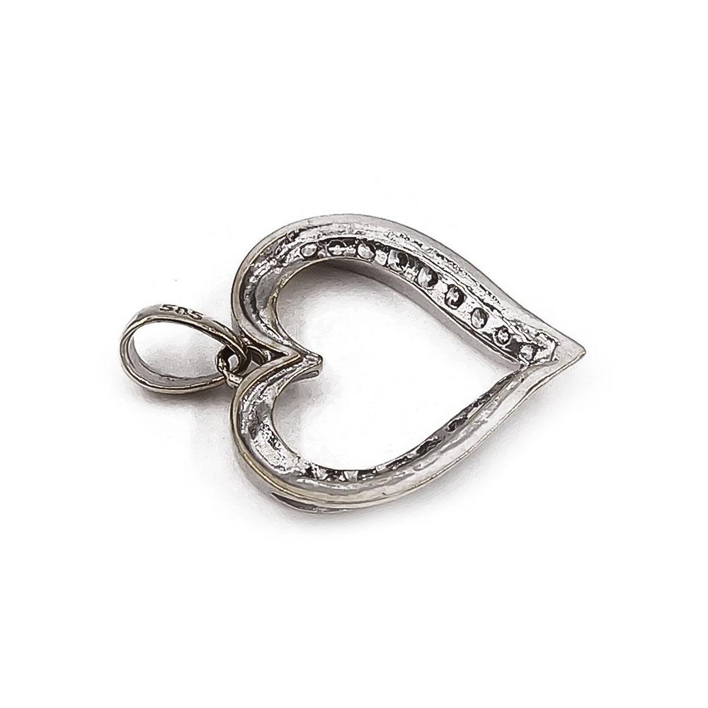 Valkokultainen sydänriipus zirkoneilla OLL #1