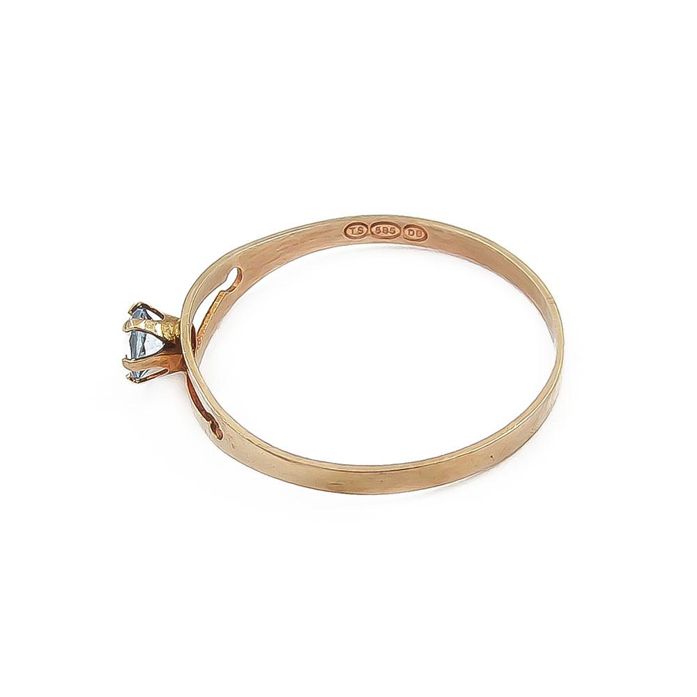 Kultasormus sininen kivi halk.17.5mm v.1981 Korukka Oy #2