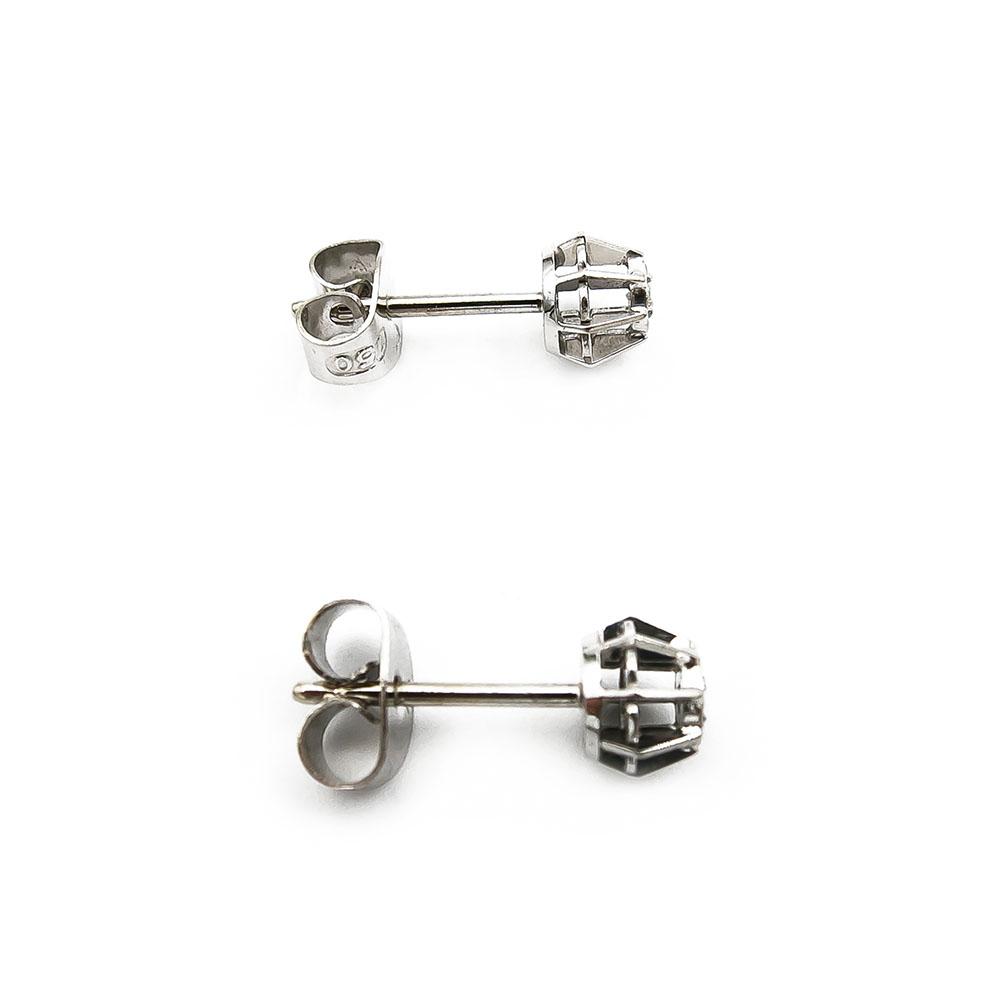 Valkokultaiset timanttikorvakorut 0.01ct 18k #1