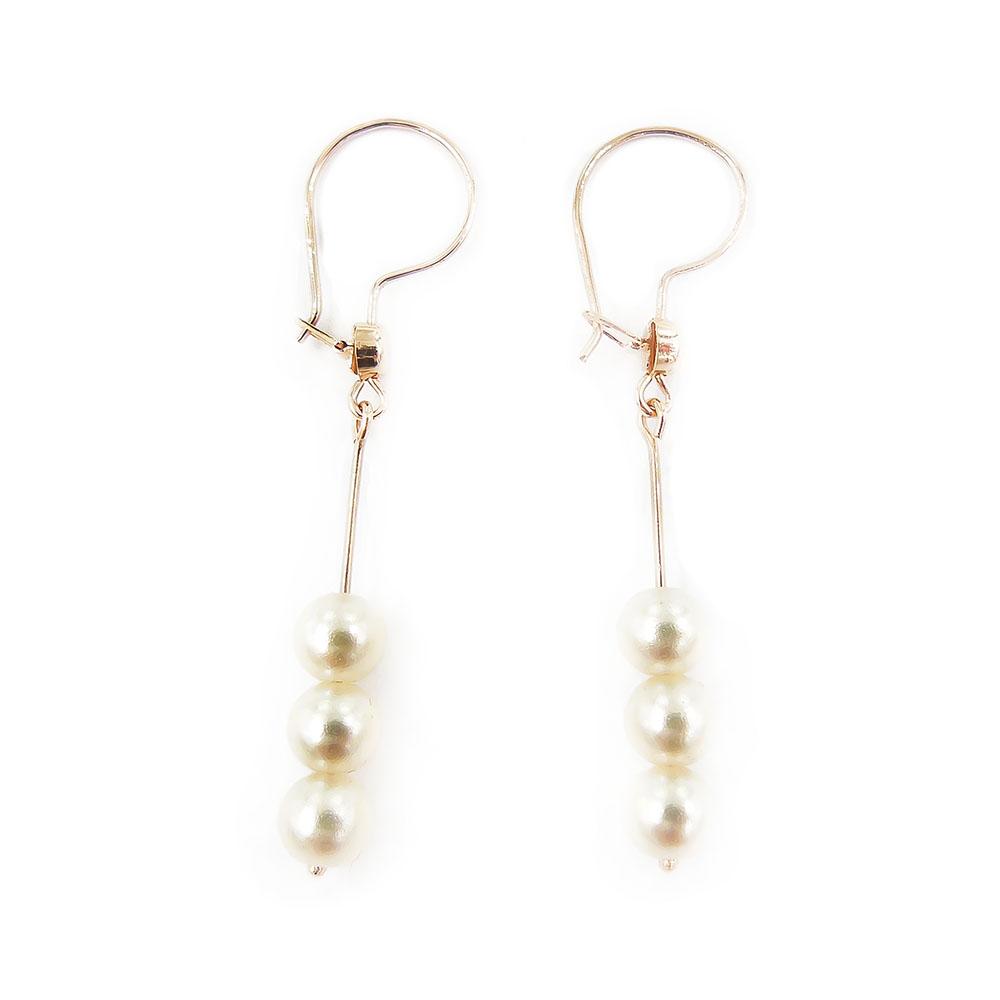 Kultaiset korvakorut helmillä, koukkumalli #0