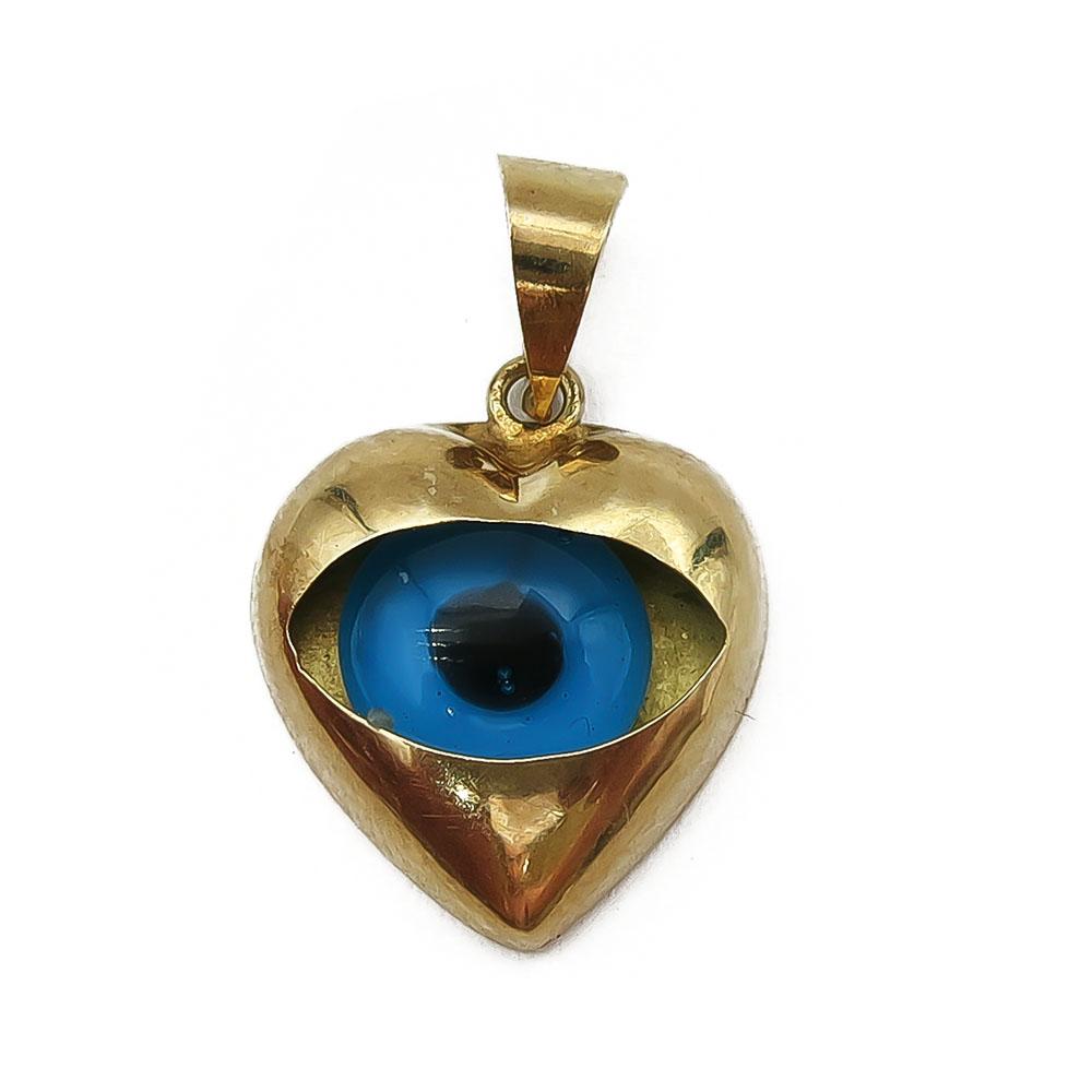 Sininen paha silmä sydänriipus #0