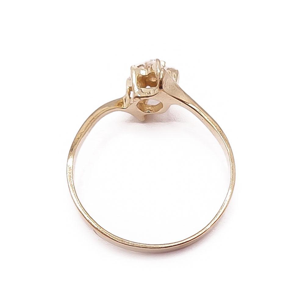 Kultainen sormus zirkonia 17mm #2