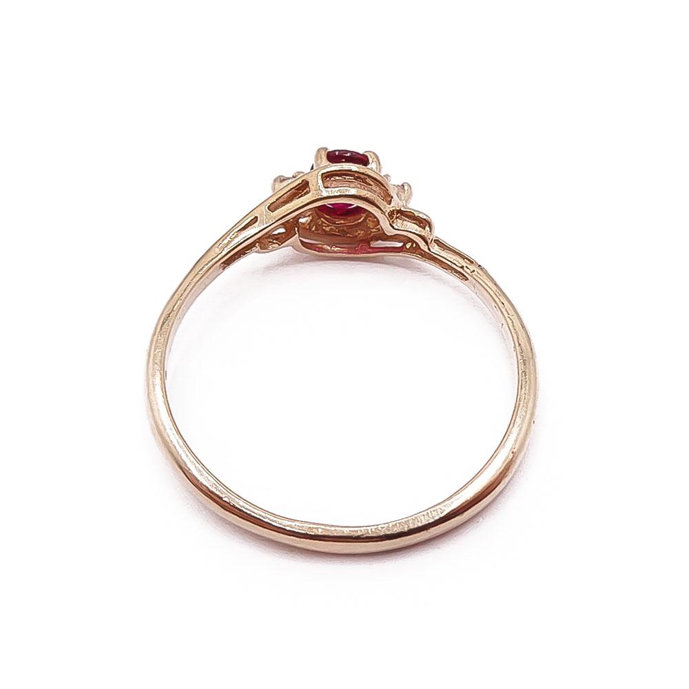 9k sormus punainen kivi 18,5mm #2