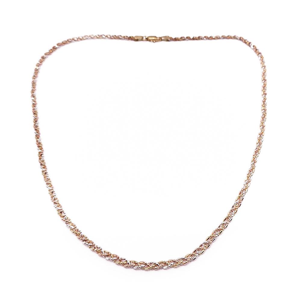 Kelta-/valkokultainen kaulaketju 45cm #0