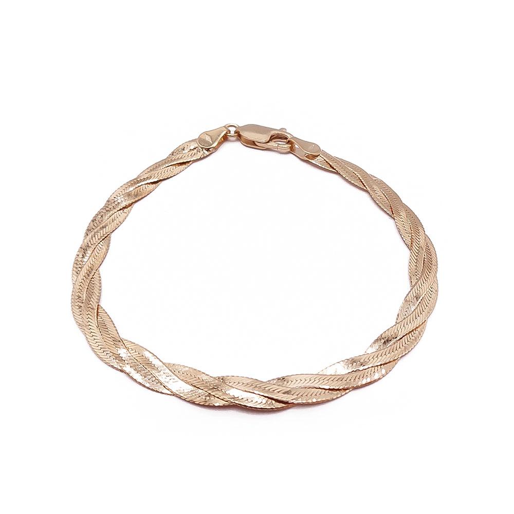 Kultainen letitetty ranneketju 19cm #0