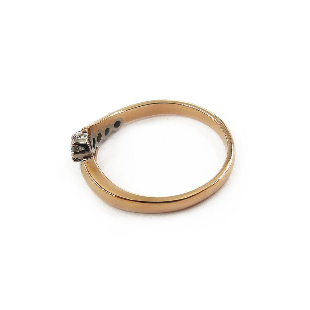 18 K Kultainen timanttisormus,0,06ct,17 mm #4