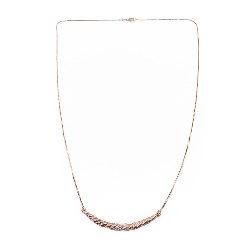 Kultainen kaulakoru 43cm tim.0,005ct #0