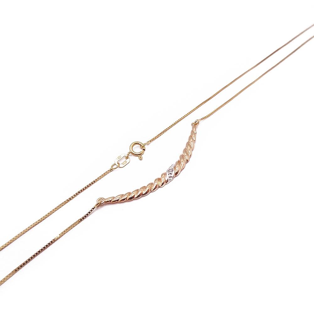 Kultainen kaulakoru 43cm tim.0,005ct #1