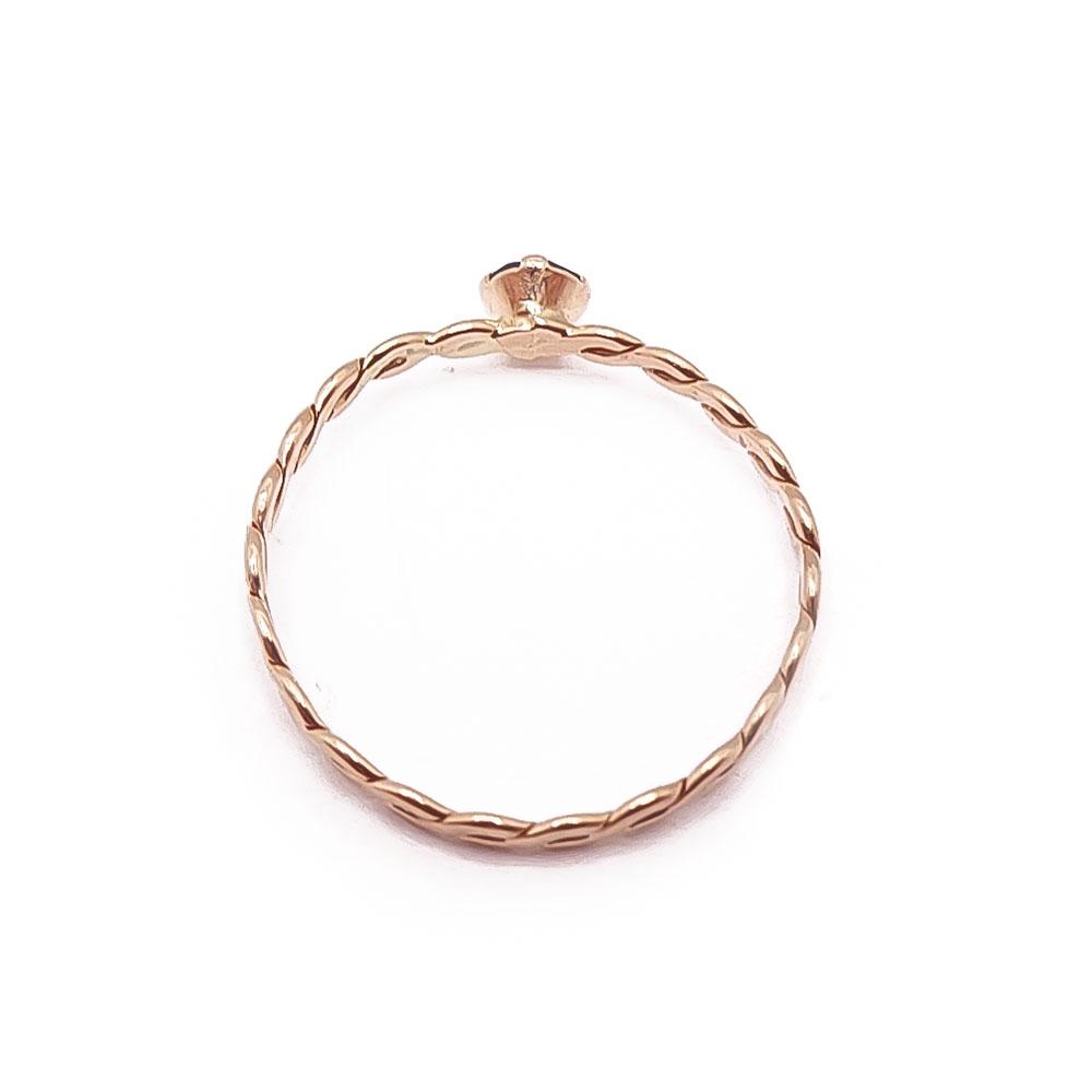 Kultainen kierresormus sininen kivi 17+mm #2