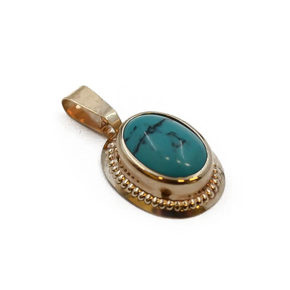 Kultainen riipus turkoosilla kivellä #0