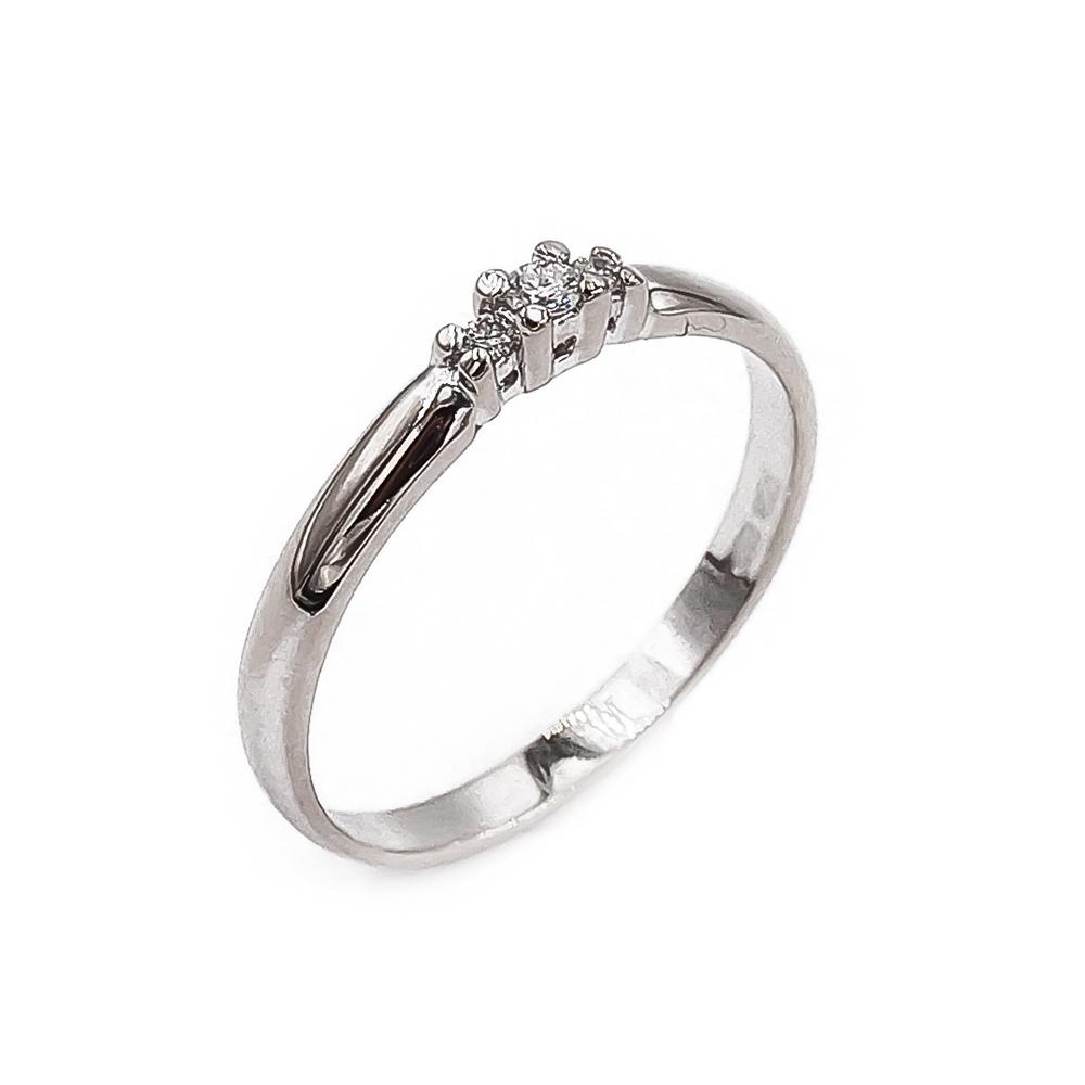 Valkokultainen timanttisormus 3kpl yht. 0.05ct 16 CG #0