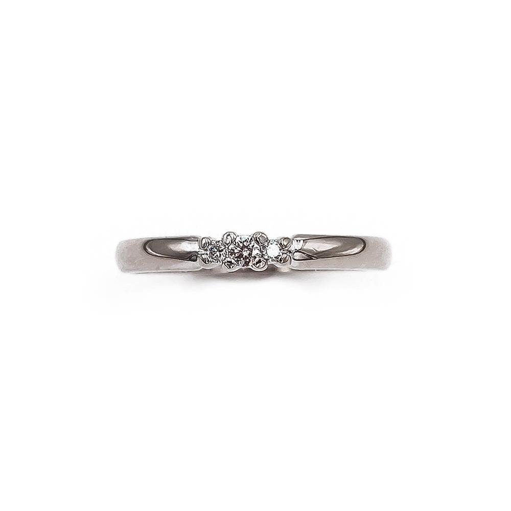 Valkokultainen timanttisormus 3kpl yht. 0.05ct 16 CG #1