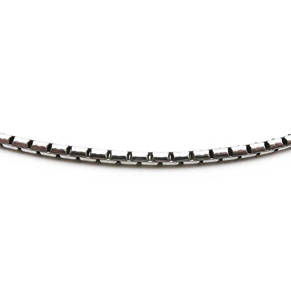 Hopeinen pyöristetty venetsiaketju 55cm lev.2mm #1