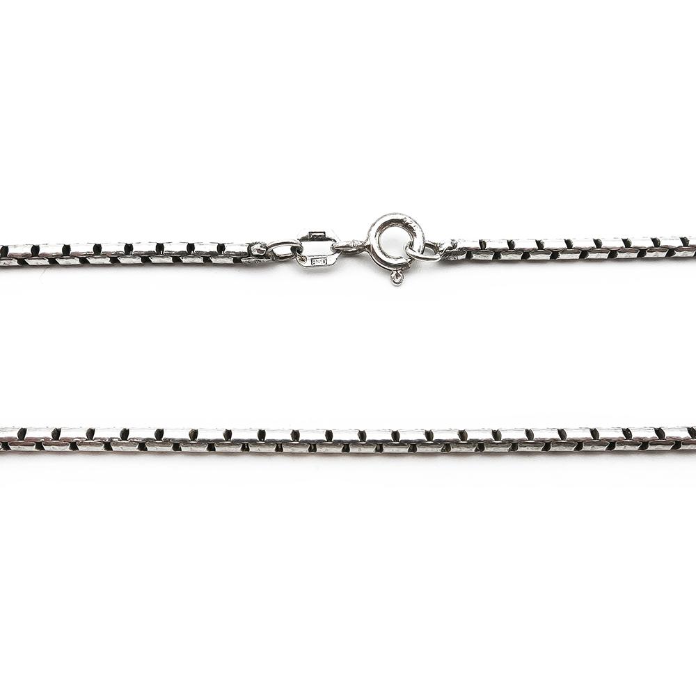 Hopeinen pyöristetty venetsiaketju 55cm lev.2mm #2