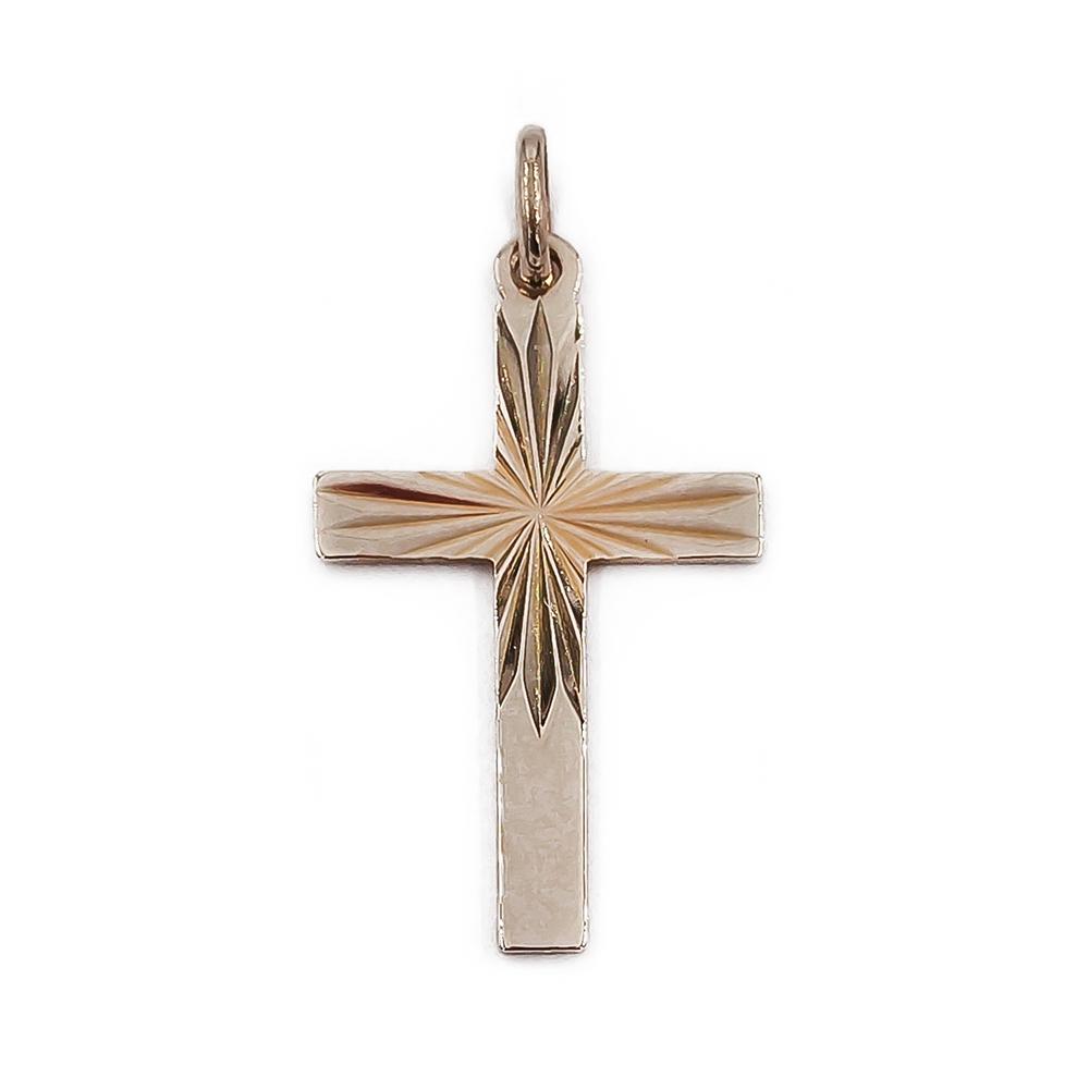 Kultainen ristiriipus timanttileikkauskuviolla 33mm Timanttiset #0