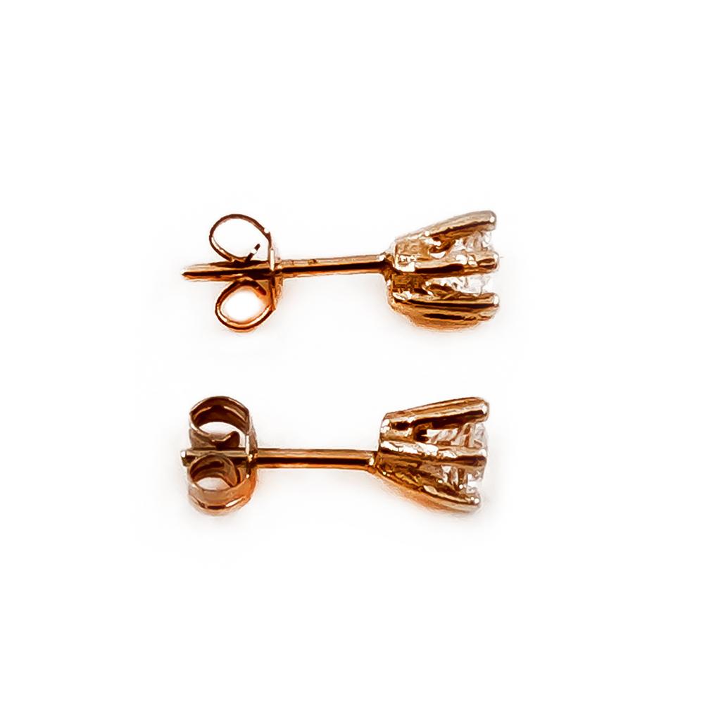 Kultaiset kirkaskiviset zirkonia korvakorut 5mm krappana tappi #2