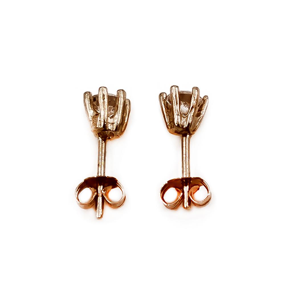 Kultaiset kirkaskiviset zirkonia korvakorut 5mm krappana tappi #1