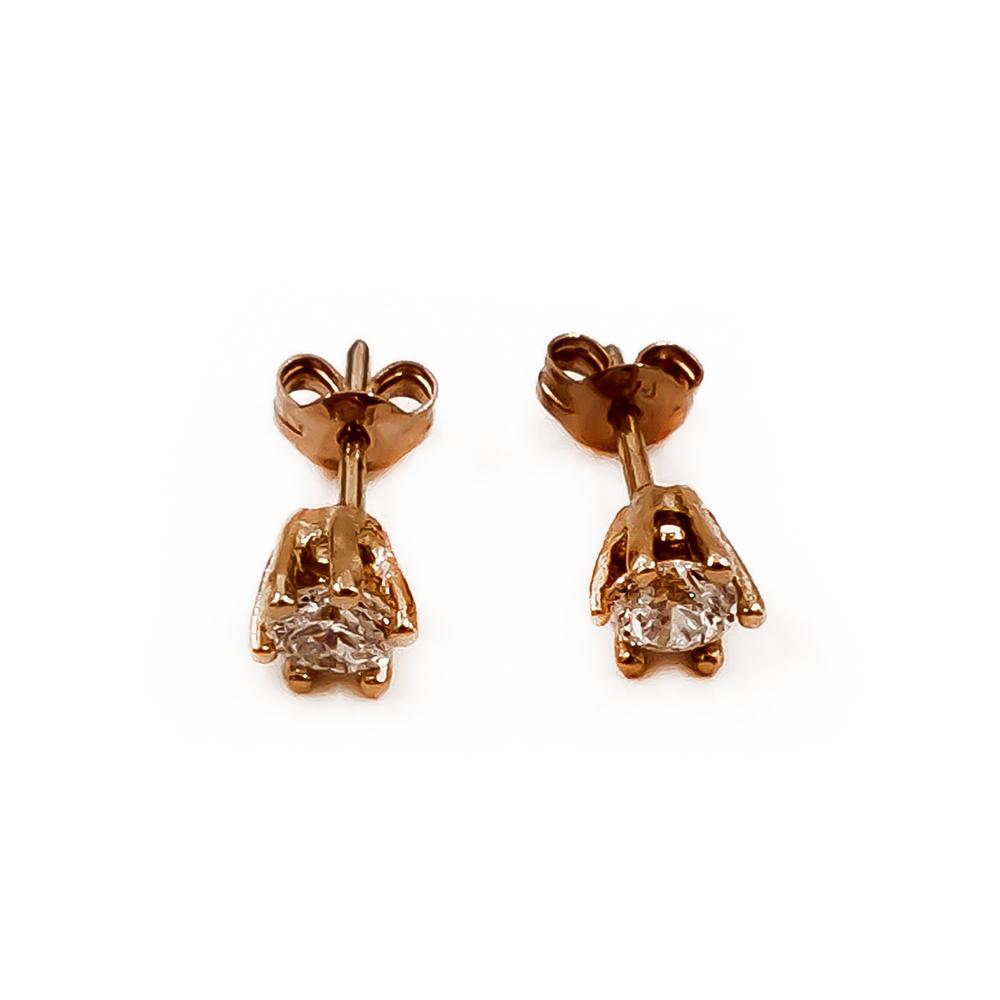 Kultaiset kirkaskiviset zirkonia korvakorut 5mm krappana tappi #0