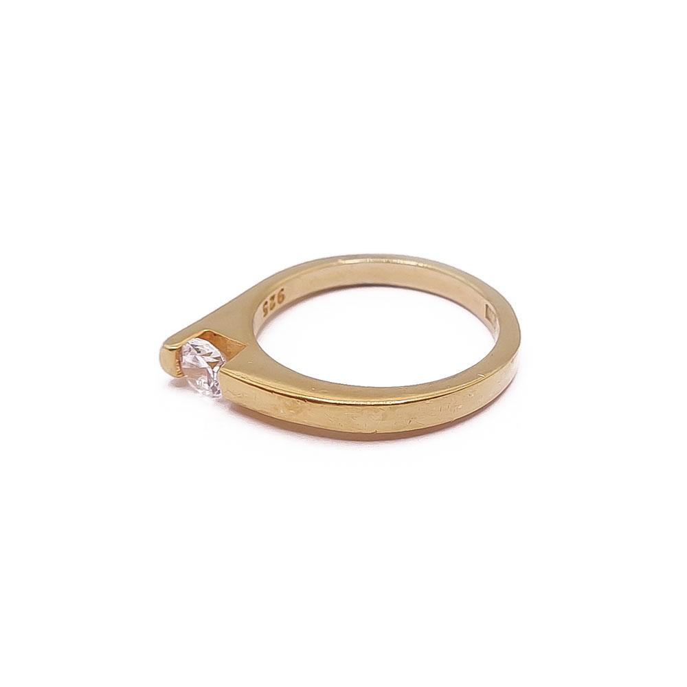 Kullattu hopeasormus 18mm zirkonia, Michael Kors #3