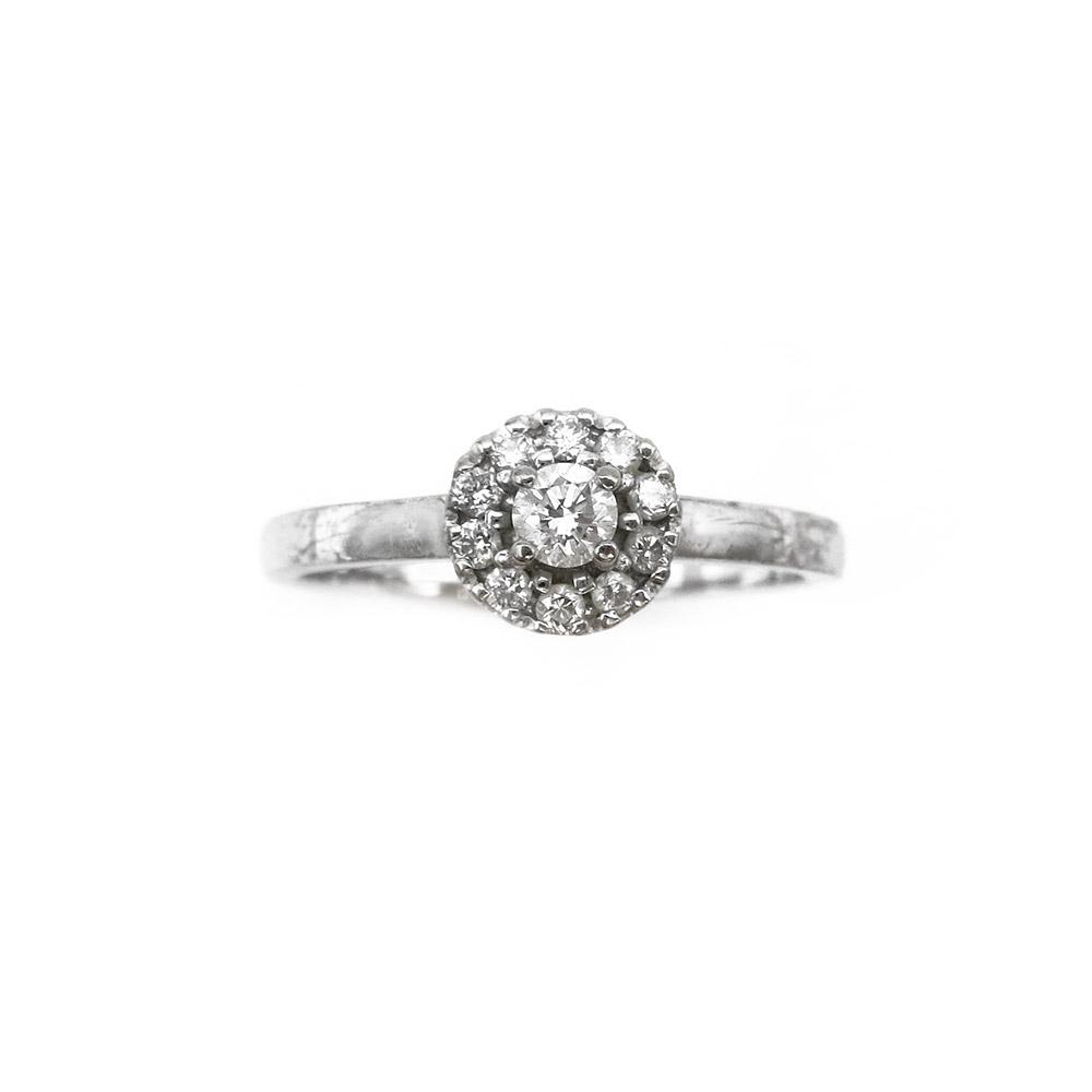 Valkokultainen Kohinoor Valerie timantti halosormus 0,18ct 17mm #2