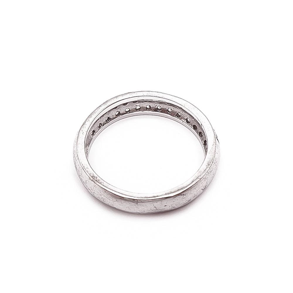 Hopeinen zirkonia sormus 17mm #2