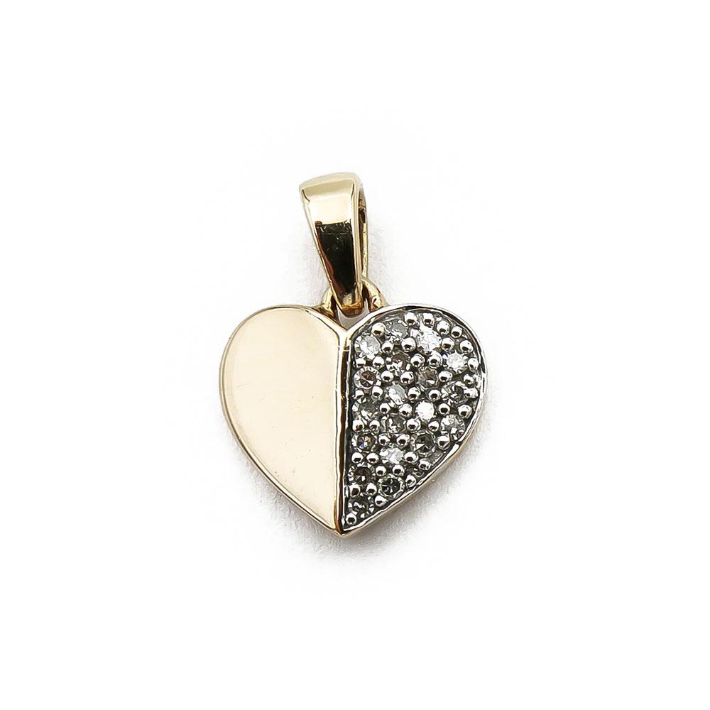 Kultainen timanttiriipus 0.09ct, sydän #0