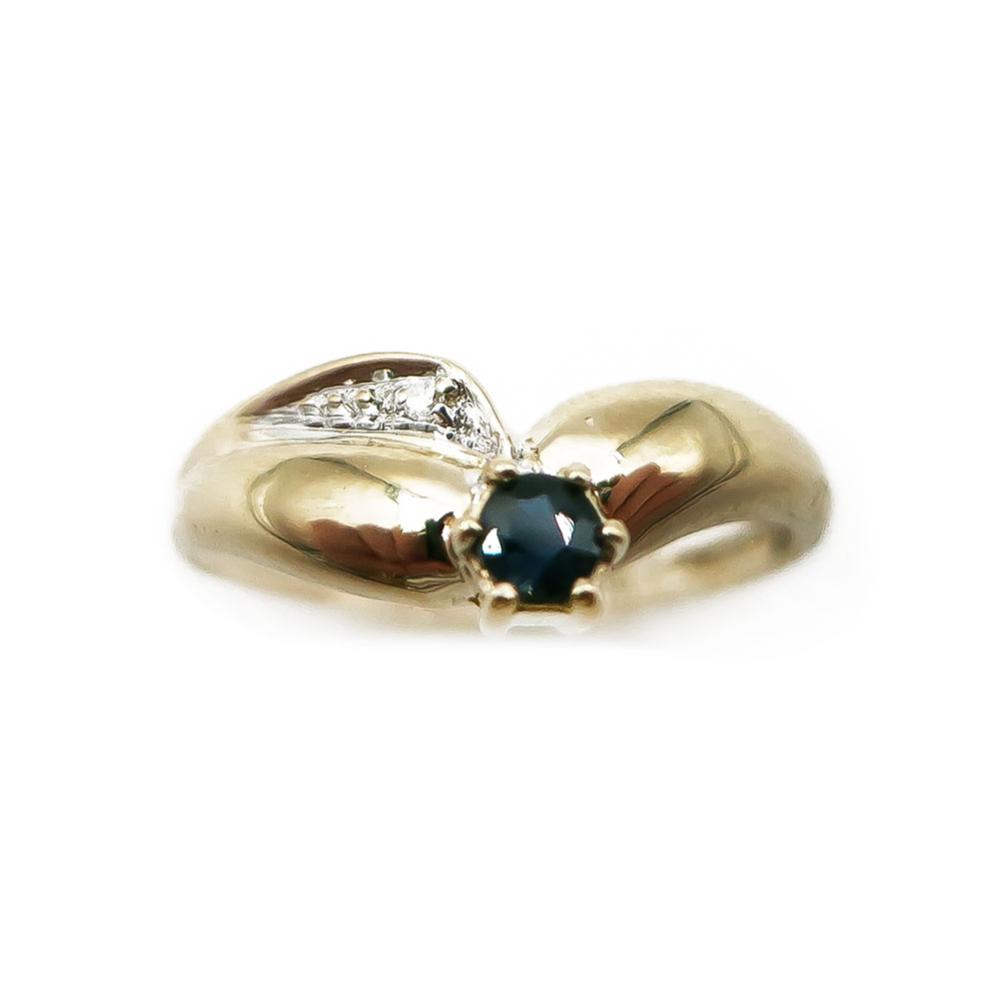 Timantti 0,005ct ja sinisafiiri sormus 16,5 #1