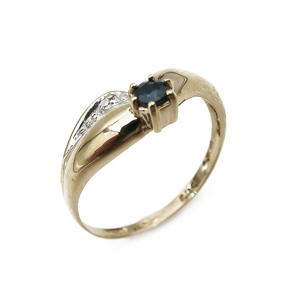 Timantti 0,005ct ja sinisafiiri sormus 16,5 #0