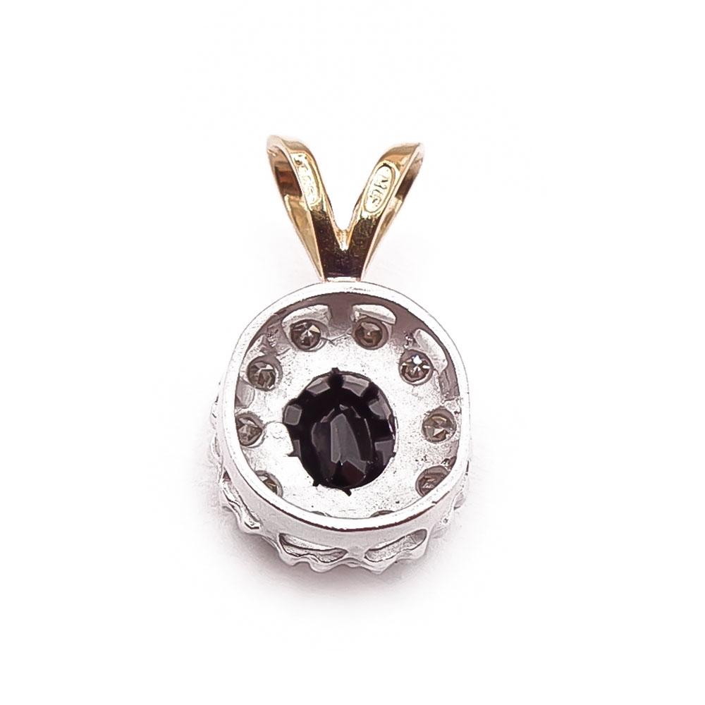 Kultainen sinisafiiri-timanttiriipus 0,3ct #2