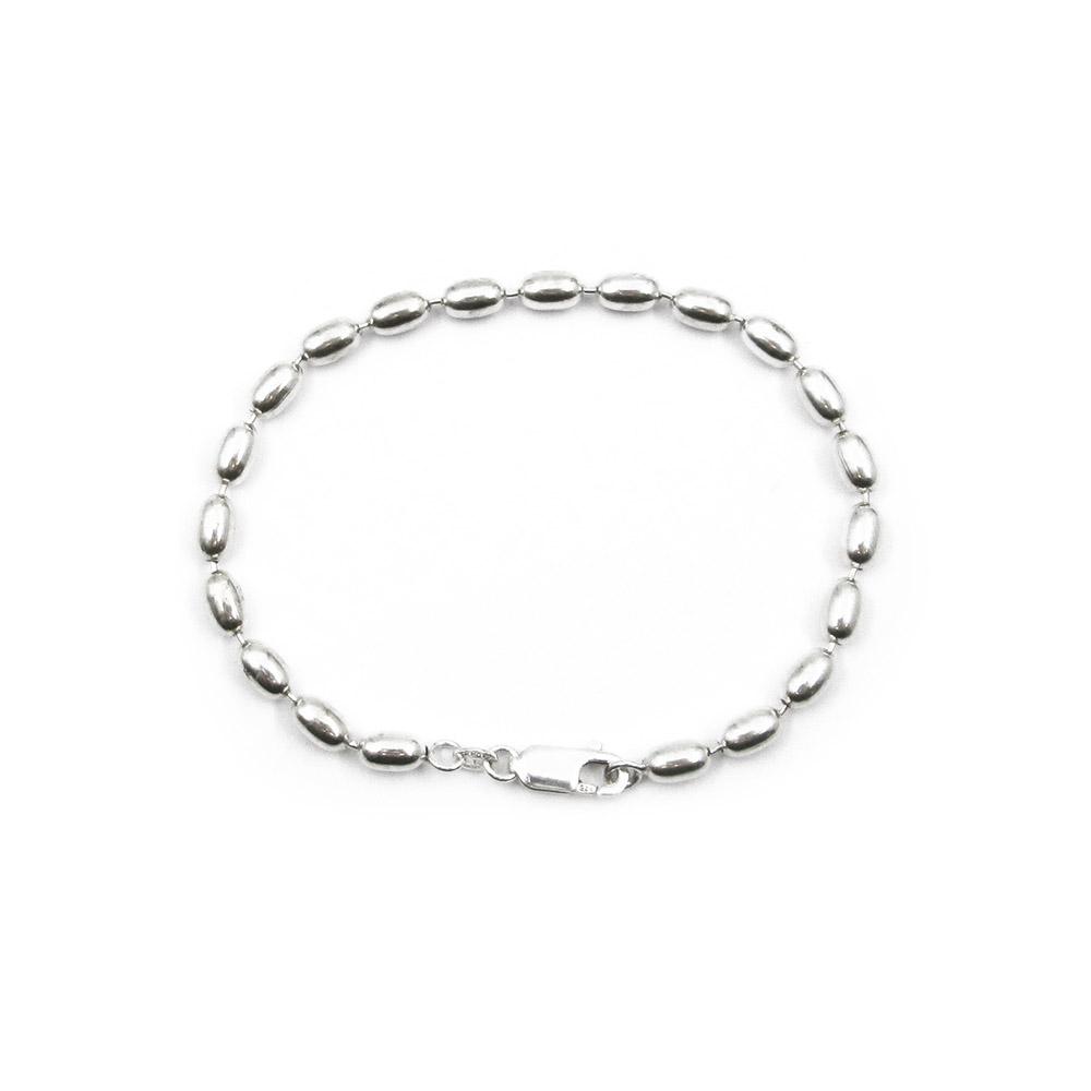 Hopeinen Oliiviranneketju 18.5cm #0