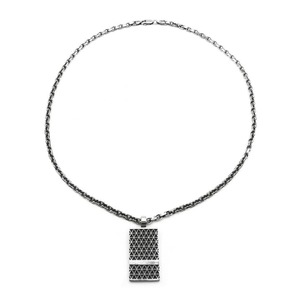 Lumoava Grafiitti kaulakoru 50cm, hopea #0