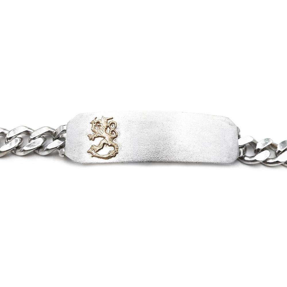 Hopeinen ranneketju laatalla 21,5cm lev.8mm #0