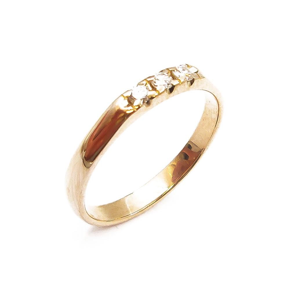 Kultainen rivitimanttisormus yht. 0,12ct koko 18 #0