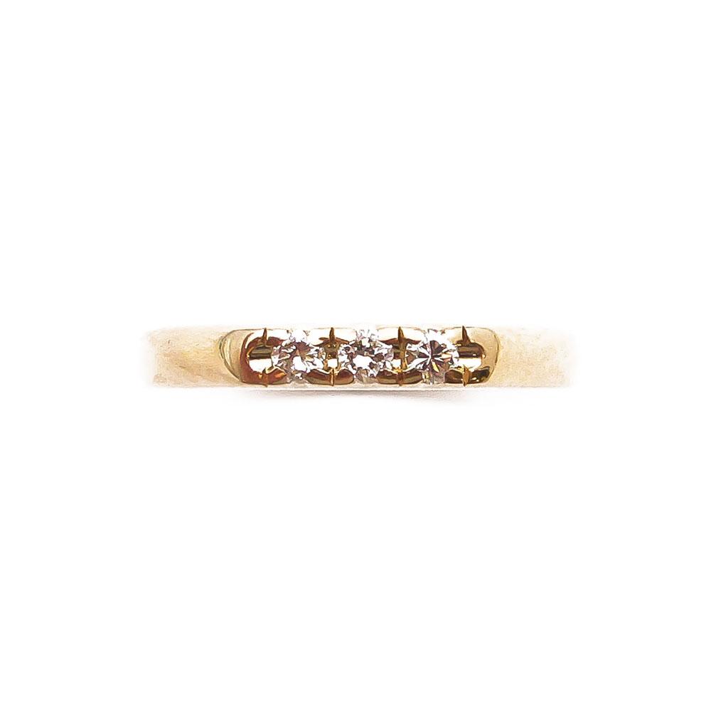 Kultainen rivitimanttisormus yht. 0,12ct koko 18 #1