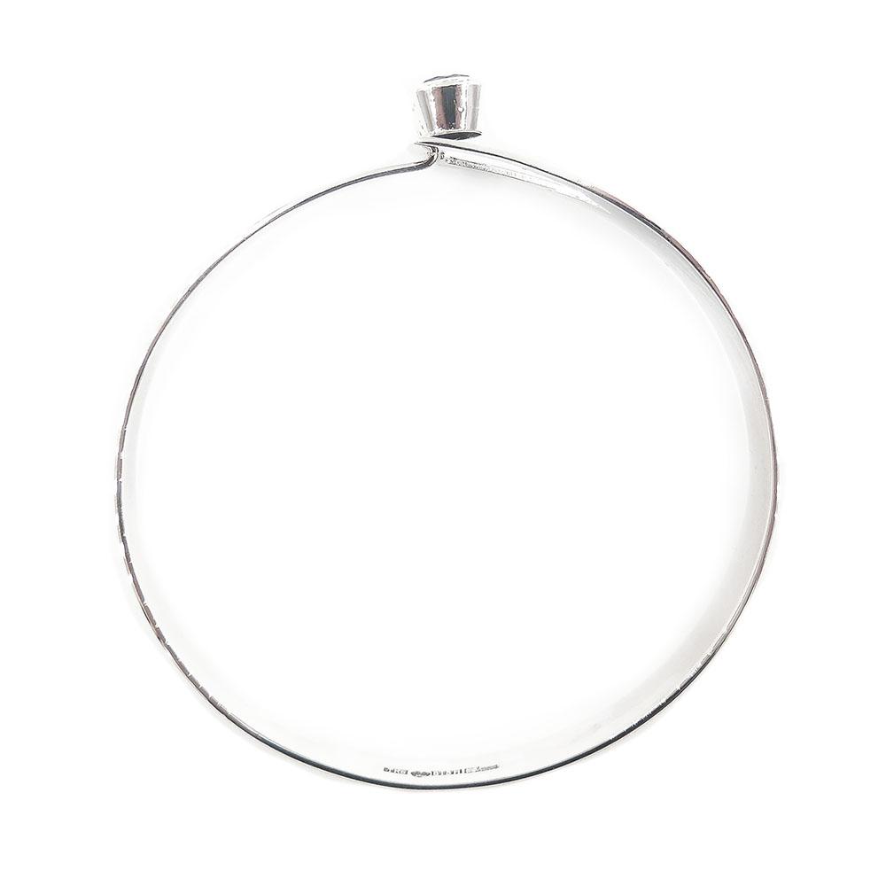 Hopeinen rannerengas 58mm, sininen kivi #1