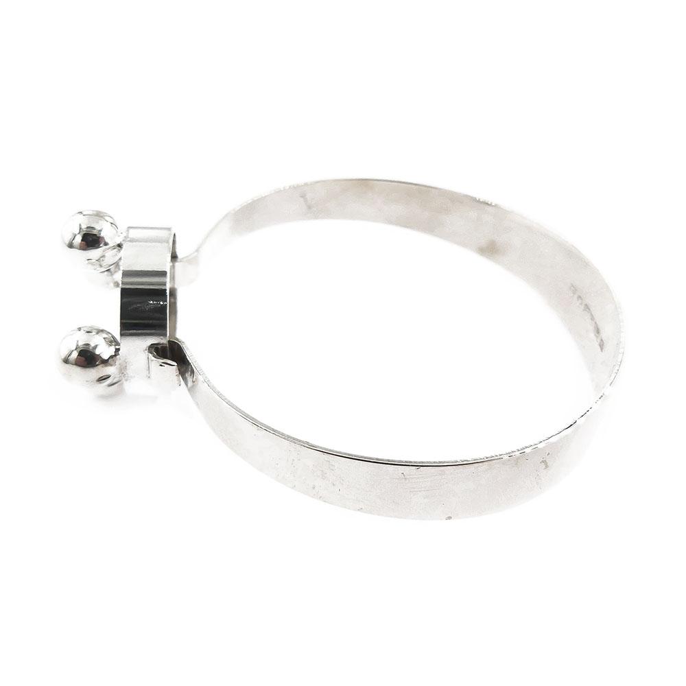 Hopeinen rannerengas hopeisilla pallokoristeilla 59 mm #2